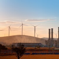 Industrial concept - Silhouette of Natural gas processing plant 